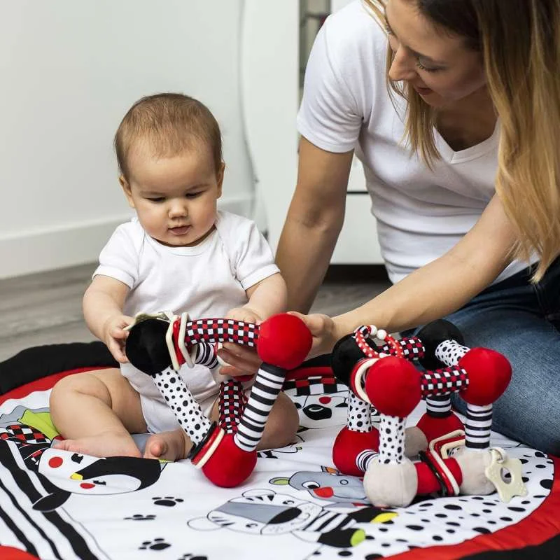 Jucarie educativa din plus cu inel de dentitie BabyOno Tiny Yoga Cube - C More (0+ luni) foto