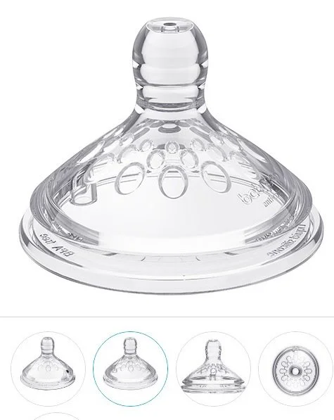 Tetina din silicon anticolici cu flux scazut (S) BabyOno Natural Nursing (0+ luni), 2 buc.