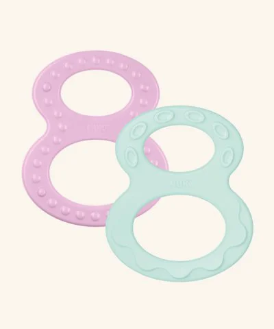 Inel gingival NUK Figura 8 (0+ luni), 2 buc.