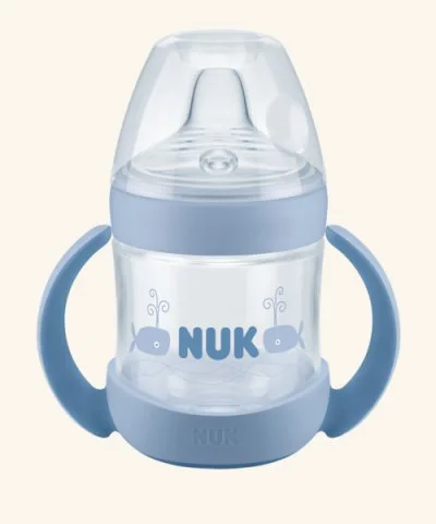 Обучающая бутылочка NUK Nature Sense с насадкой для питья из силикона (6-18 мес), 150 мл