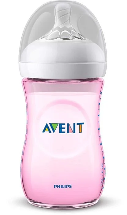 Бутылочка из пластика Philips AVENT Natural Антиколиковая, розовая, 260 мл foto