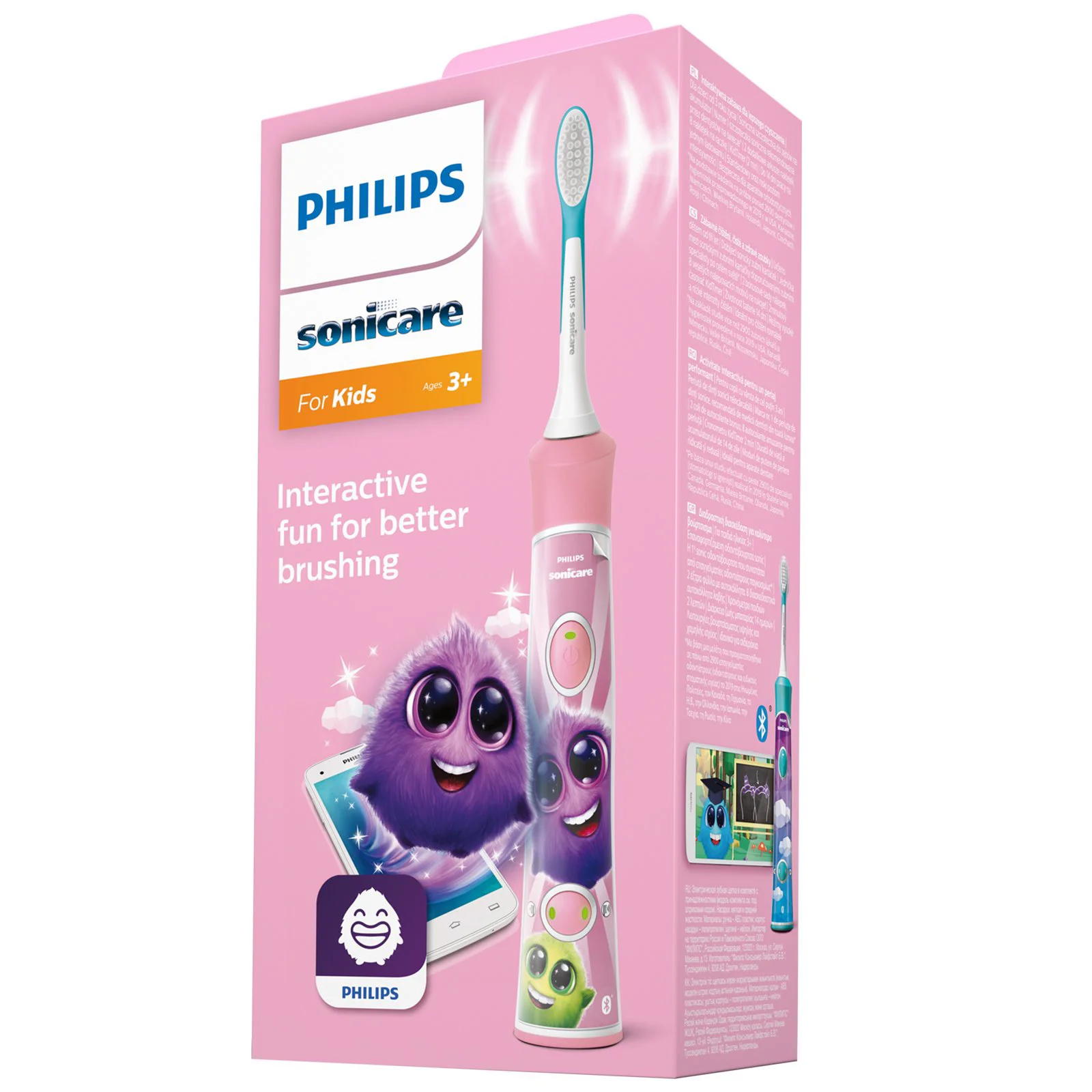 Электрическая зубная щетка Philips Sonicare Kids, розовый (3+ лет)