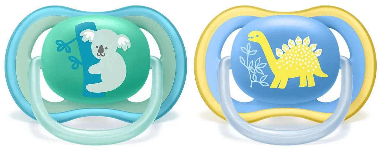 Пустышка силиконовая ортодонтическая Philips AVENT Ultra Air Boy в контейнере (18 мес.+), 2 шт.