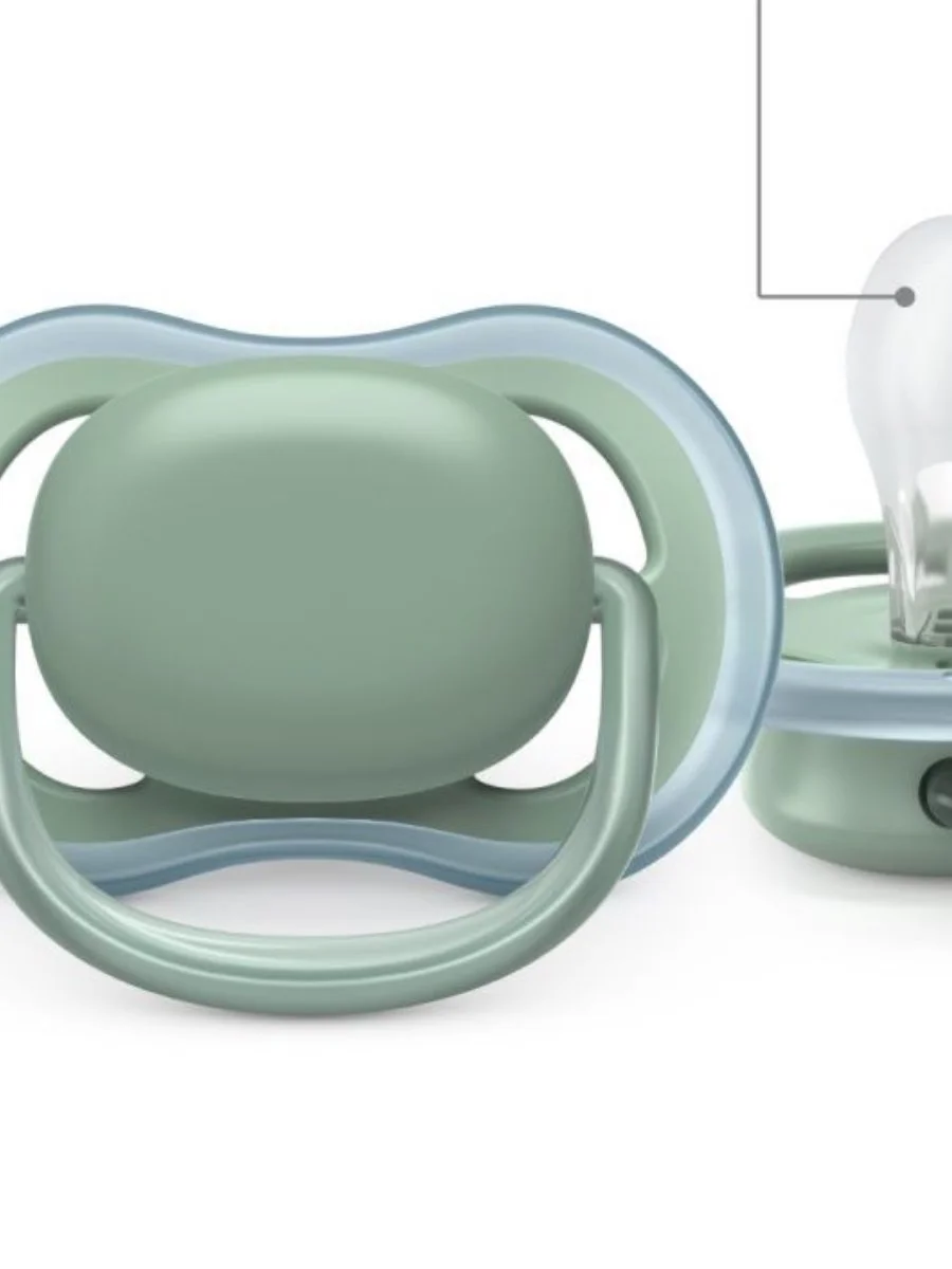 Пустышка силиконовая ортодонтическая  Philips AVENT Ultra Air Girl в контейнере (6-18 мec+), 2 шт foto