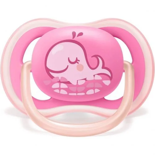 Пустышка силиконовая ортодонтическая  Philips AVENT Ultra Air Girl в контейнере (6-18 мec+), 2 шт foto