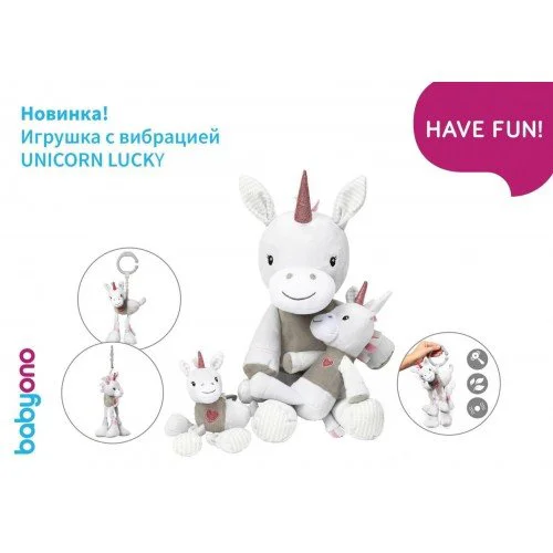 Jucarie de plus cu vibratie BabyOno Unicorn Lucky foto