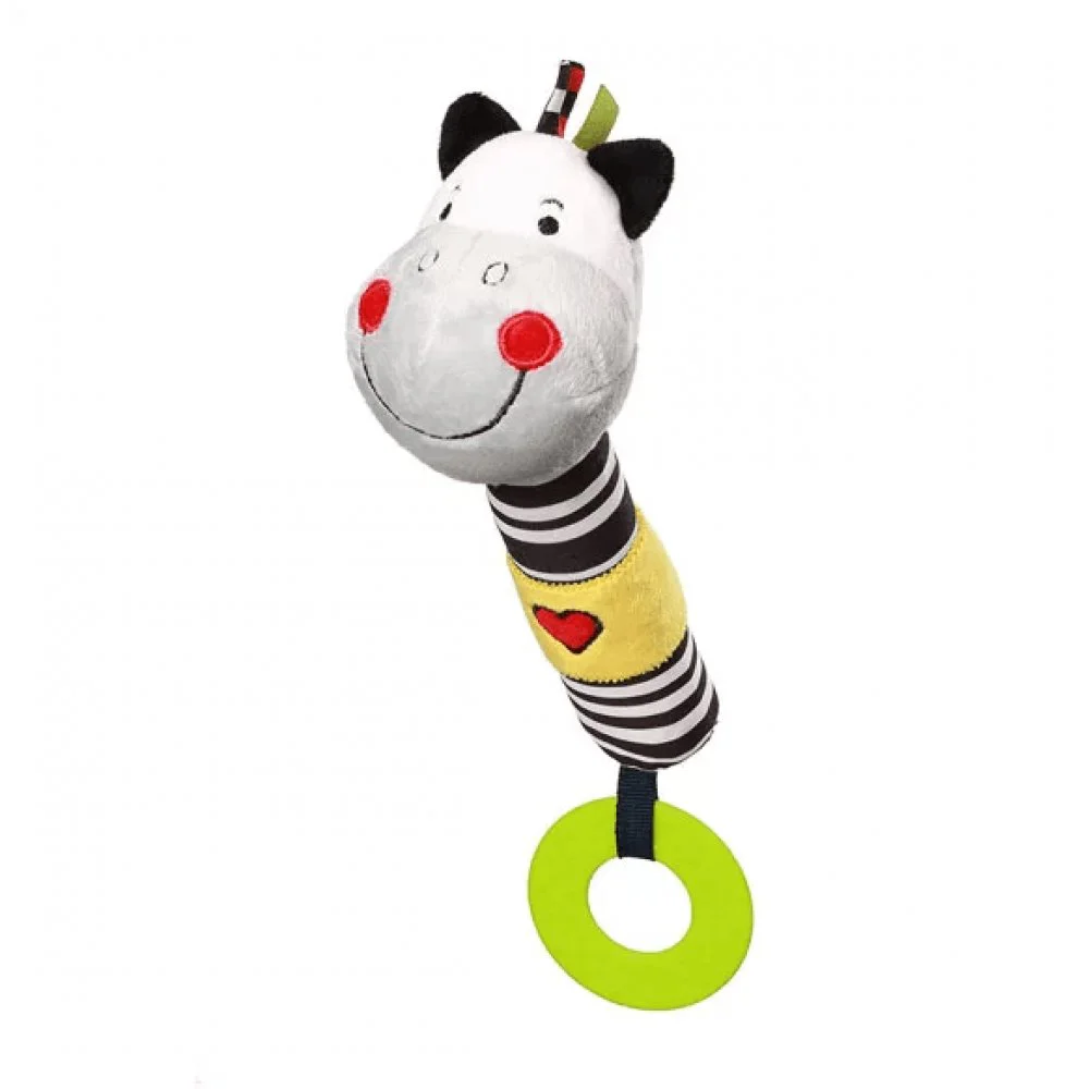 Jucarie de plus cu sunete si inel dentitie BabyOno Zebra Zack foto