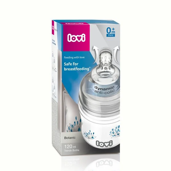 Biberon din plastic Lovi Botanic (0+ luni), 120 ml foto