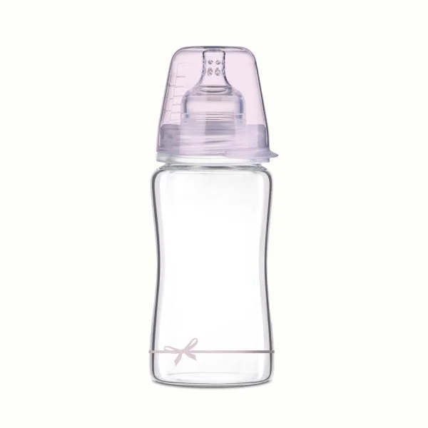 Бутылочка стеклянная Lovi Baby Shower Girl (3+ мес), 250 мл. foto