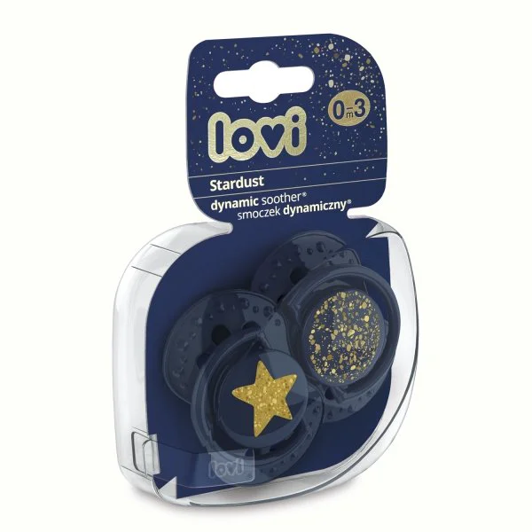 Suzeta dinamica din silicon Lovi Stardust (0-3 luni), 2 buc.