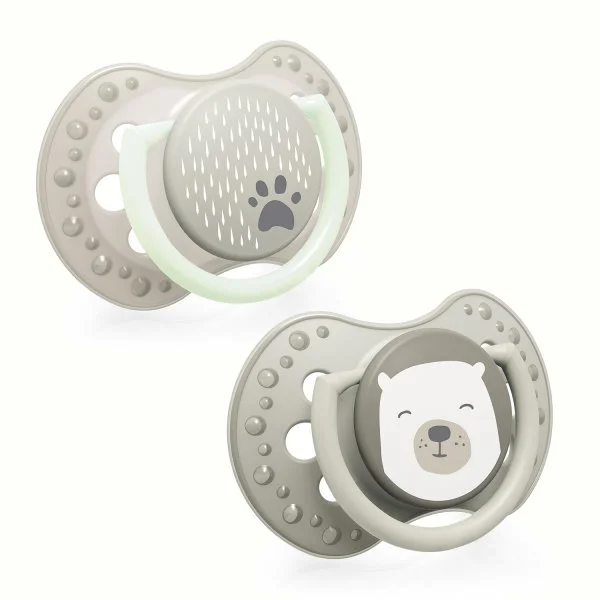 Suzeta dinamica din silicon Lovi Buddy Bear (3-6 luni), 2 buc