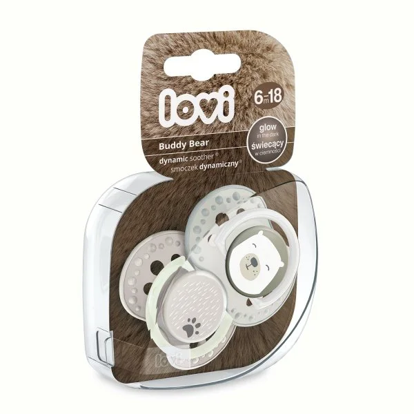 Suzeta dinamica din silicon Lovi Buddy Bear (6-18 luni), 2 buc. foto