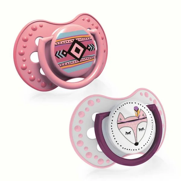 Suzeta dinamica din silicon Lovi Indian Summer Girl (0-3 luni), 2 buc