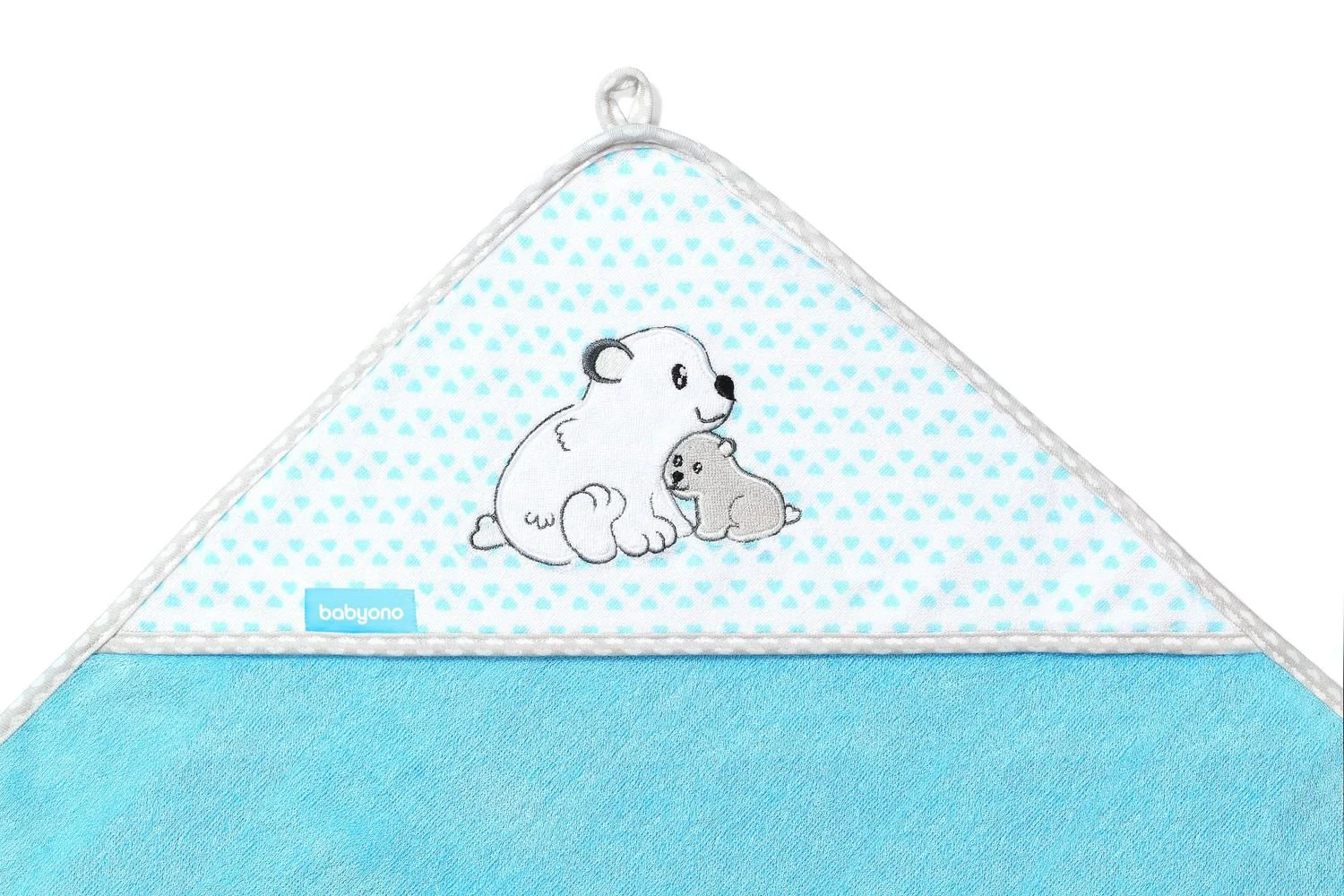 Полотенце детское бамбуковое с капюшоном Babyono Синий, 76x76 см foto