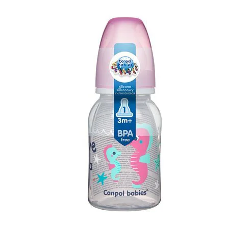 Biberon din plastic Canpol Love&Sea (3+ luni), 120 ml