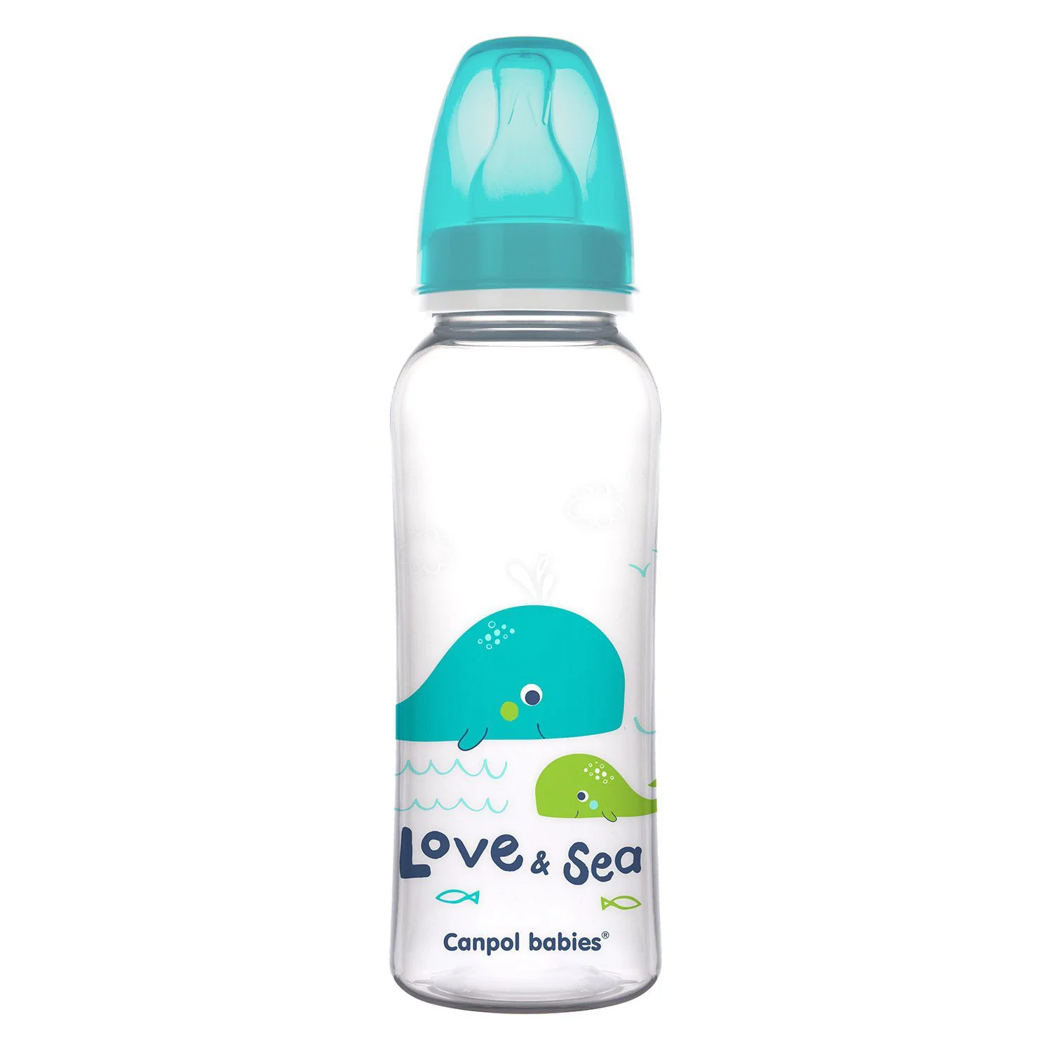 Biberon din plastic Canpol Love&Sea (12+ luni), 250 ml