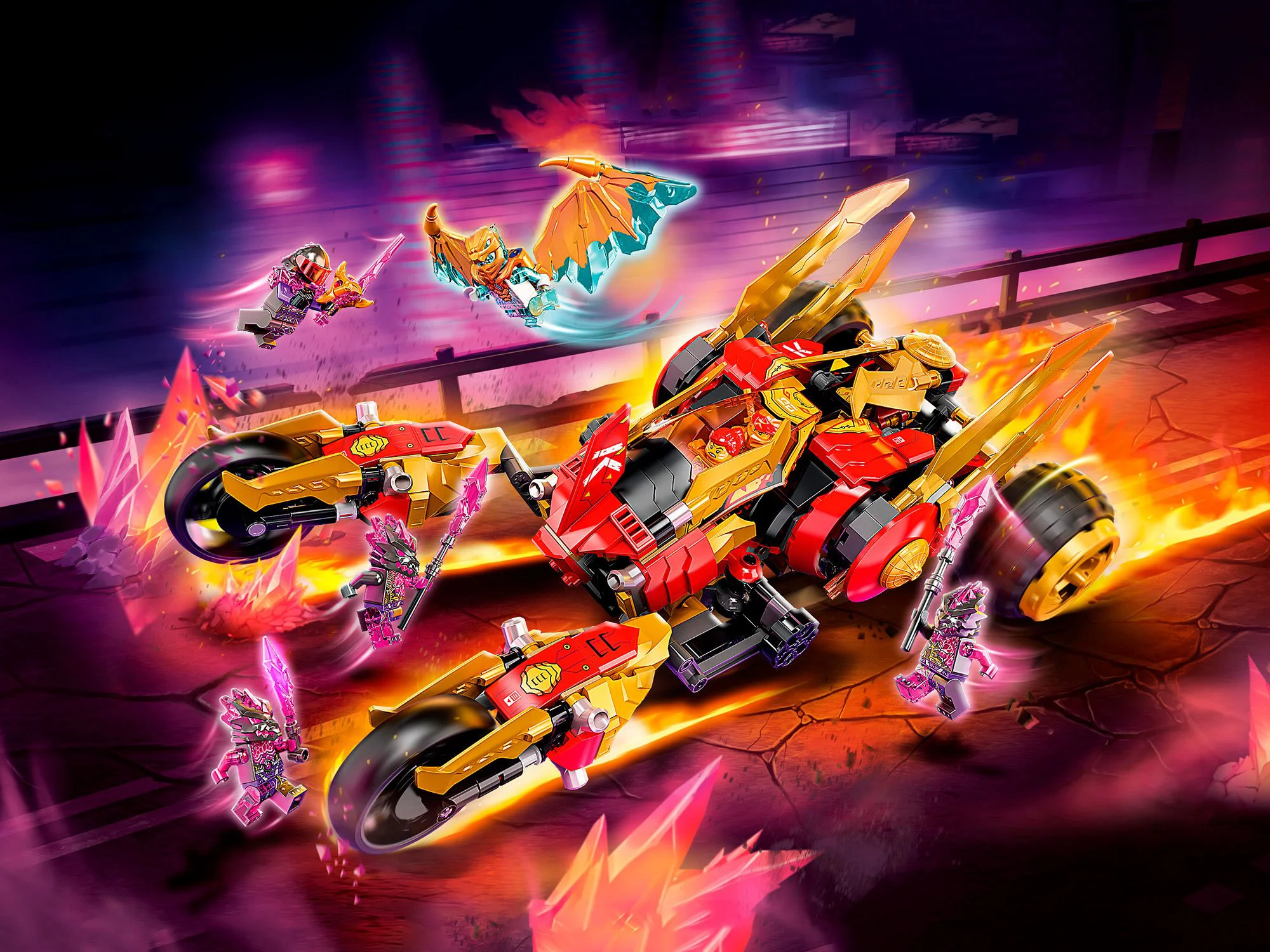 LEGO Ninjago Kai Golden Dragon Raider foto