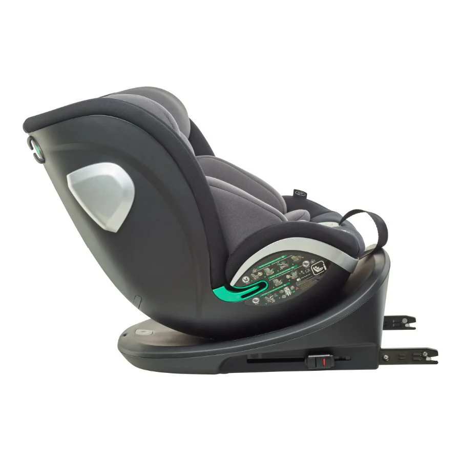 Scaun auto rotativ BabyGo Grow Up 360 Black, 0-36 kg
