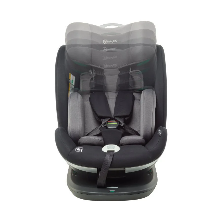 Scaun auto rotativ BabyGo Grow Up 360 Black, 0-36 kg