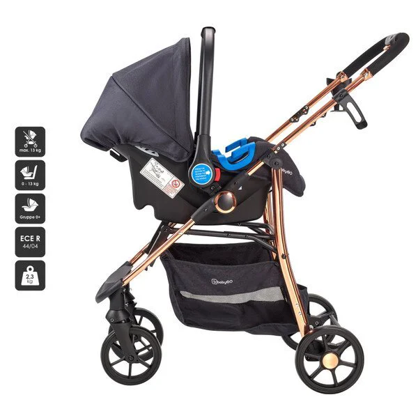 Коляска 3 в 1 BabyGo Style Black-Rose