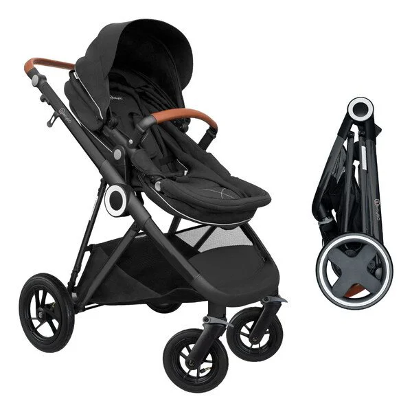 Коляска 3 в 1 BabyGo AIR Halime Black, рама Black