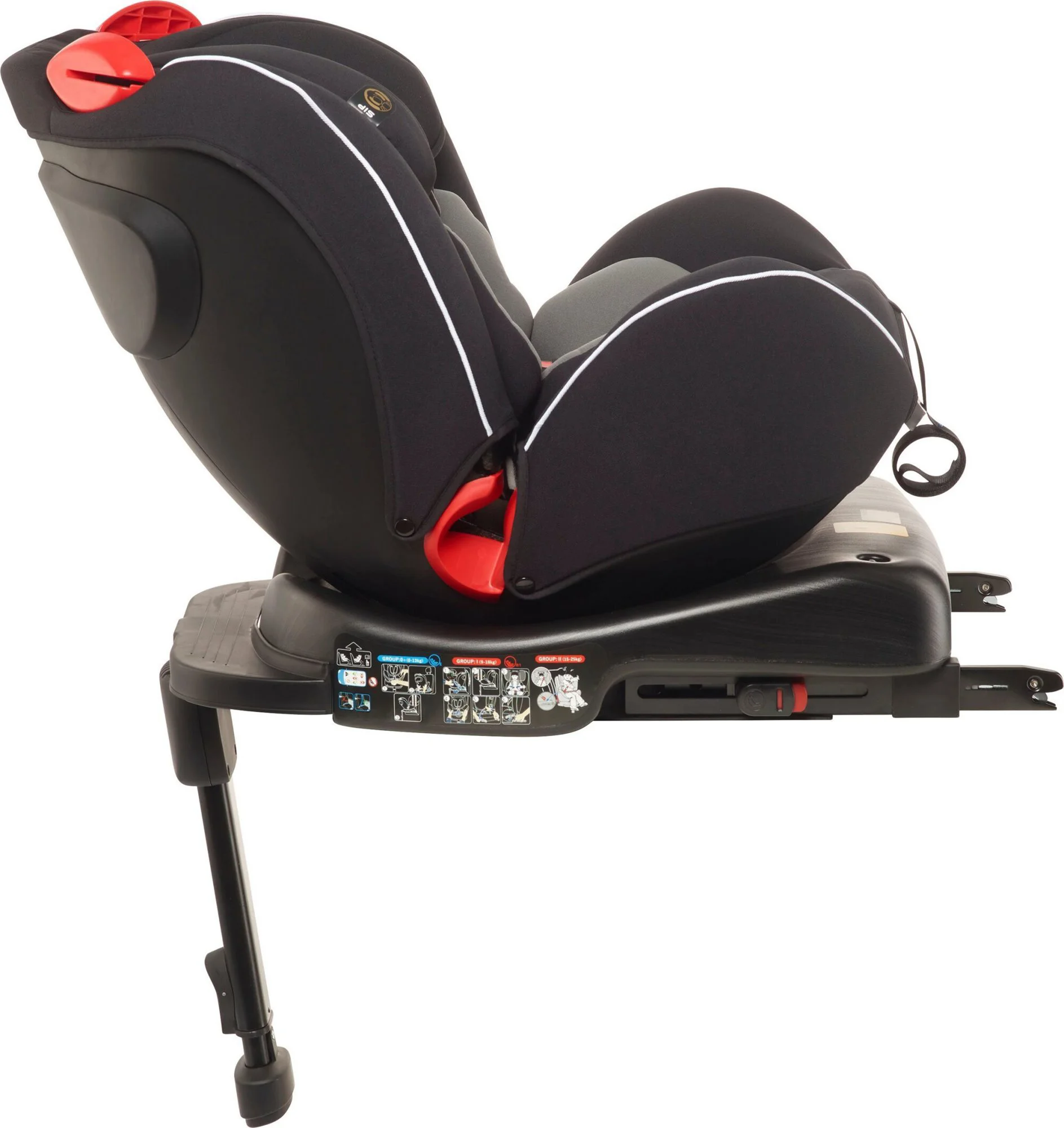 Scaun auto rotativ BabyGo Fixleg 360 Black, 0-25 kg