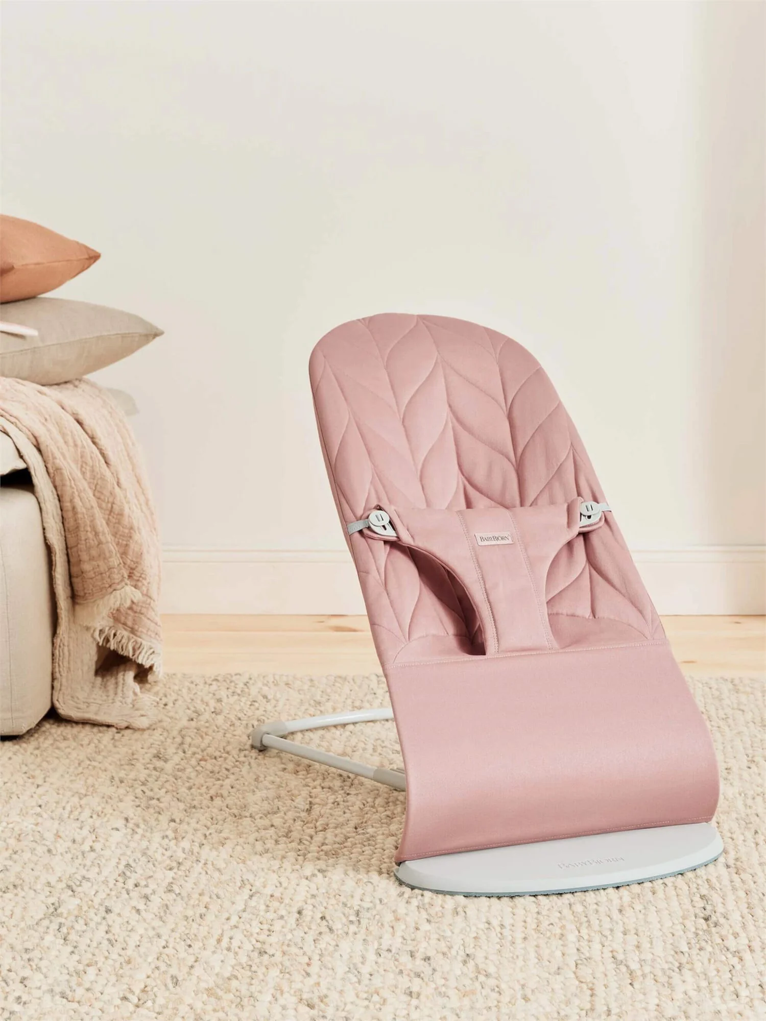 Кресло-шезлонг BabyBjorn Bliss Dusty Pink, хлопок