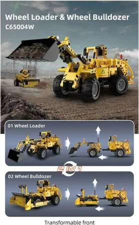 Конструктор CaDA Wheel Loader & Wheel Bulldozer, 693 штук