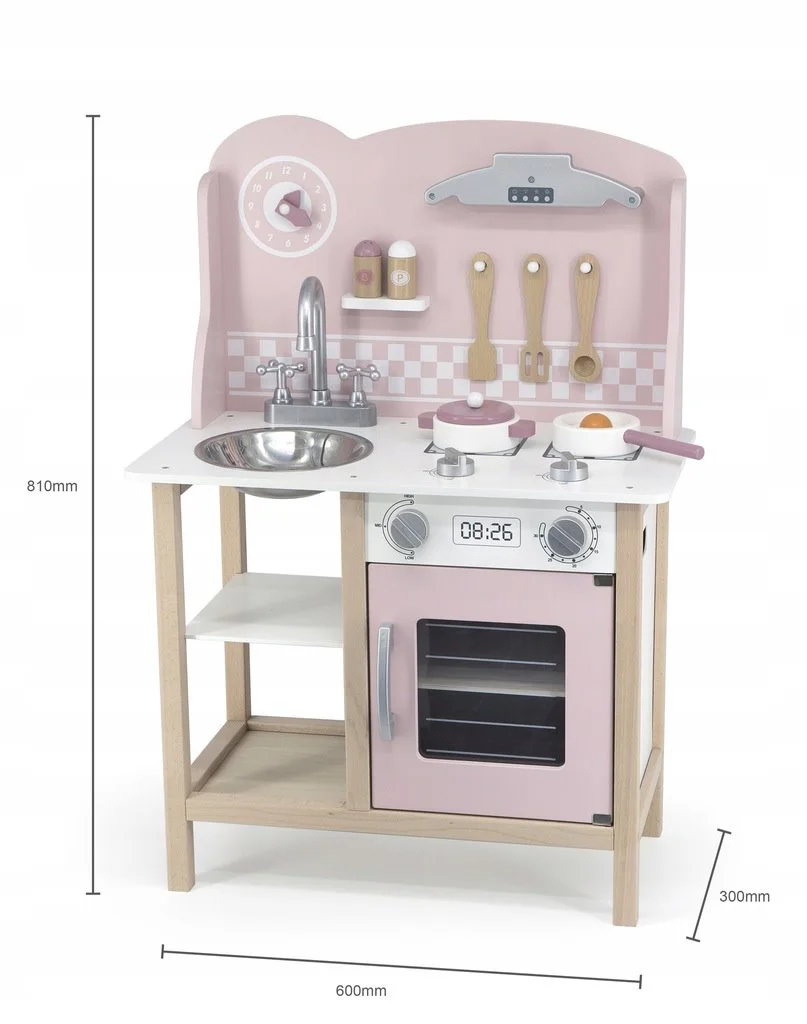 Bucatarie din lemn Viga Toys Pink Kitchen