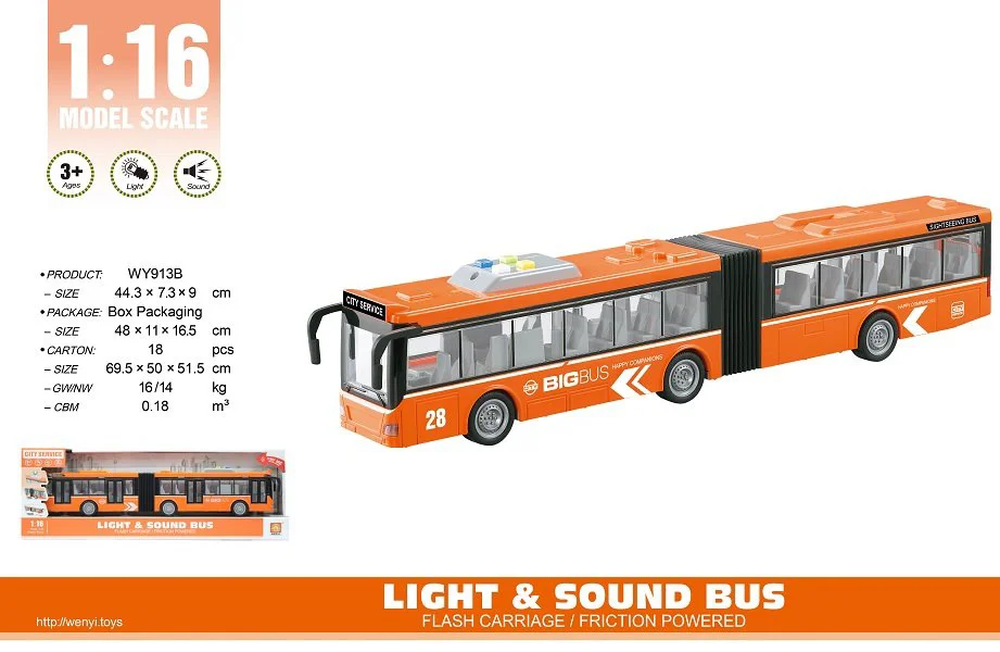 Autobus dublu cu inertie Wenyi, 1:16 foto