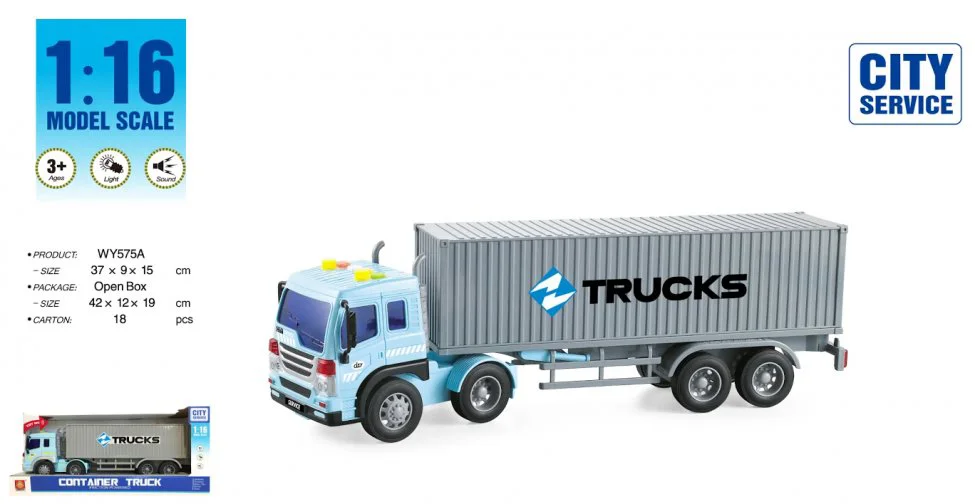 Camion cu inertie Wenyi cu container, 1:16 foto