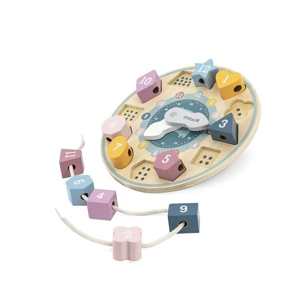 Деревянный сортер-шнуровка Viga Toys Часы foto