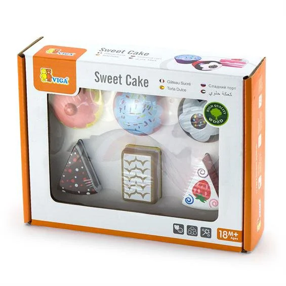 Joc de lemn Viga Toys Cake Set, 6 piese