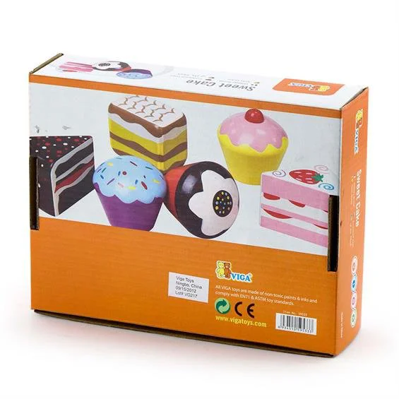 Joc de lemn Viga Toys Cake Set, 6 piese