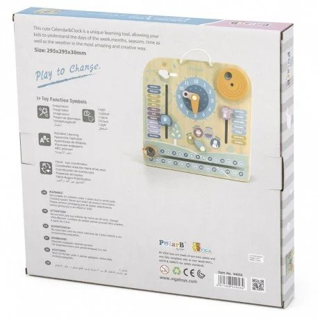 Joc din lemn Viga Toys Calendar & Clock