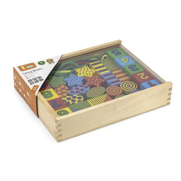 Joc din lemn Viga Toys Lacing Blocks foto
