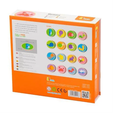 Joc educativ din lemn Viga Toys Memory, 32 buc.
