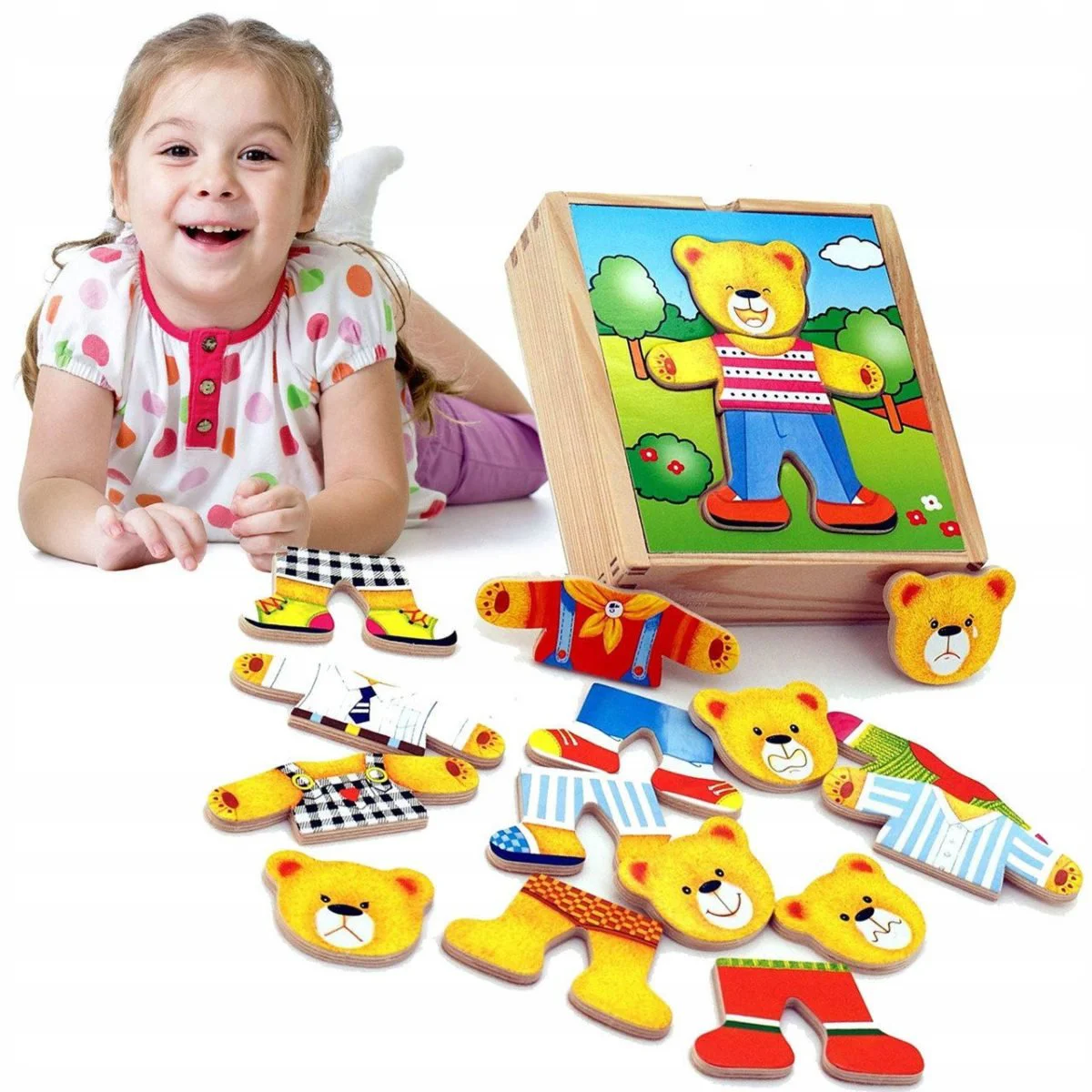 Jucarie din lemn Viga Toys Dressing Up Box Boy Bear
