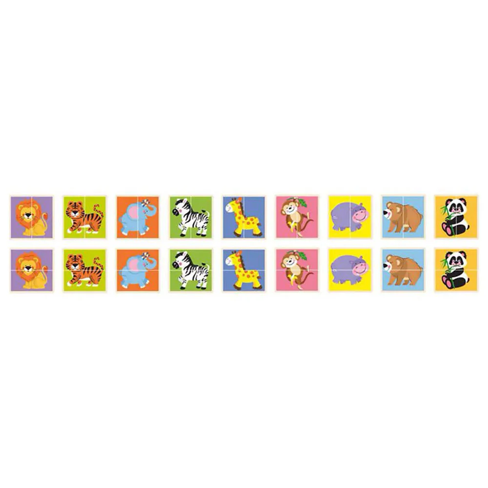 Деревянные мини-пазлы Viga Toys Matching Puzzle Wild Animals foto