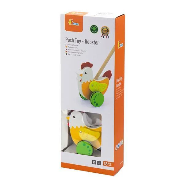 Jucarie din lemn Viga Toys Push Toy Rooster