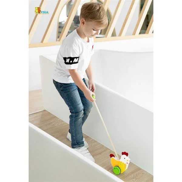 Jucarie din lemn Viga Toys Push Toy Rooster