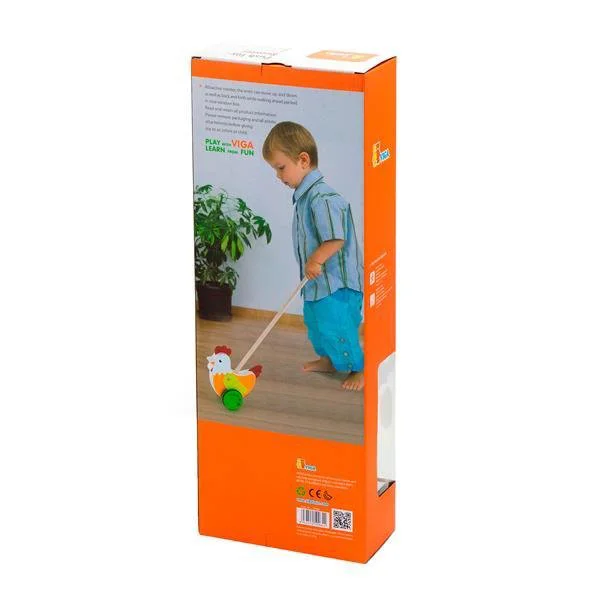 Jucarie din lemn Viga Toys Push Toy Rooster