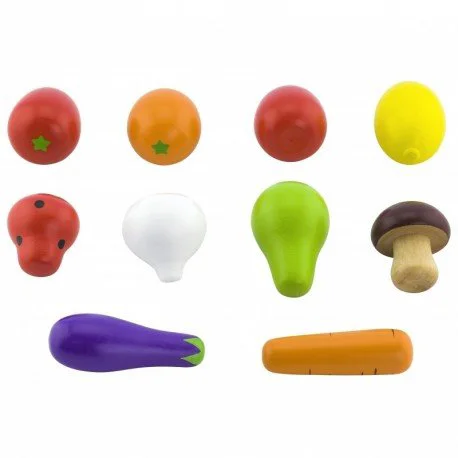 Jucarie din lemn Viga Toys Fructe si Legume, 10 buc. foto