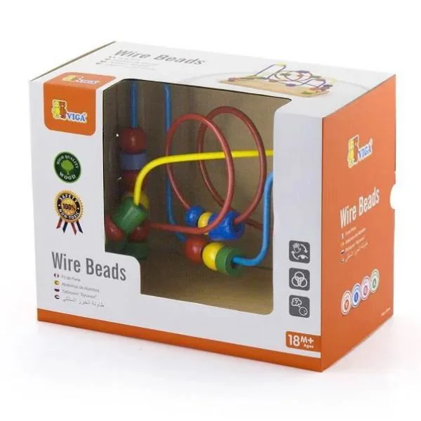 Jucarie educativa din lemn Viga Toys Wire Beads foto