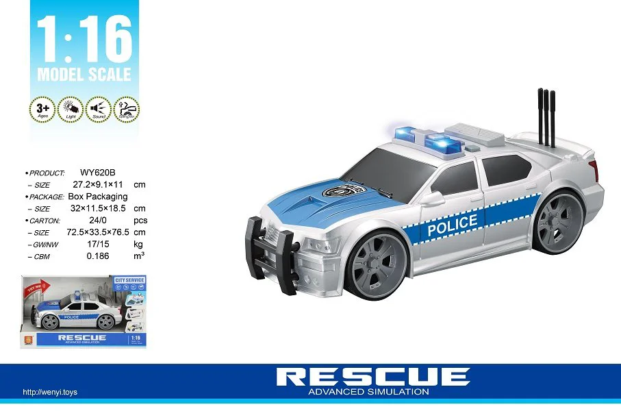 Masina cu inertie Wenyi Police Alb 1:16 foto