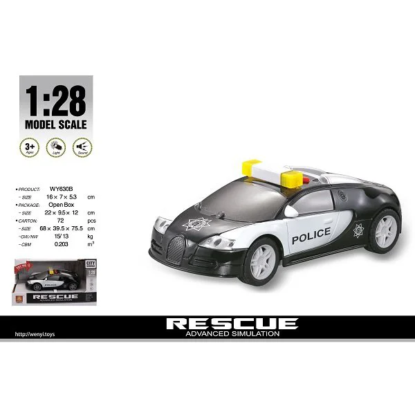 Masina cu inertie Wenyi Police Car, 1:28 foto