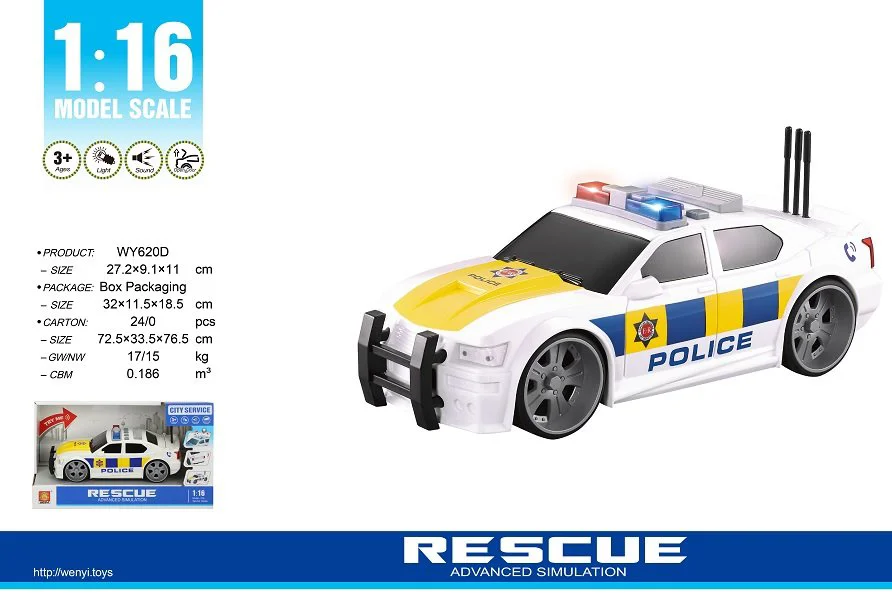 Masina cu inertie Wenyi Politie Galben 1:16 foto
