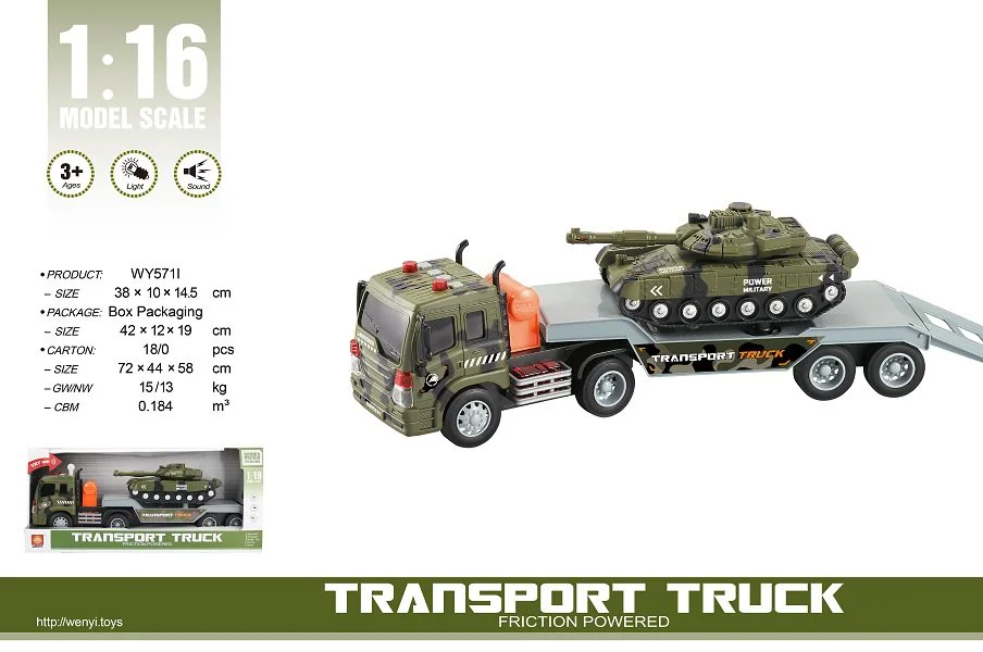 Masina cu inertie Wenyi Transport Truck cu tanc, 1:16 foto