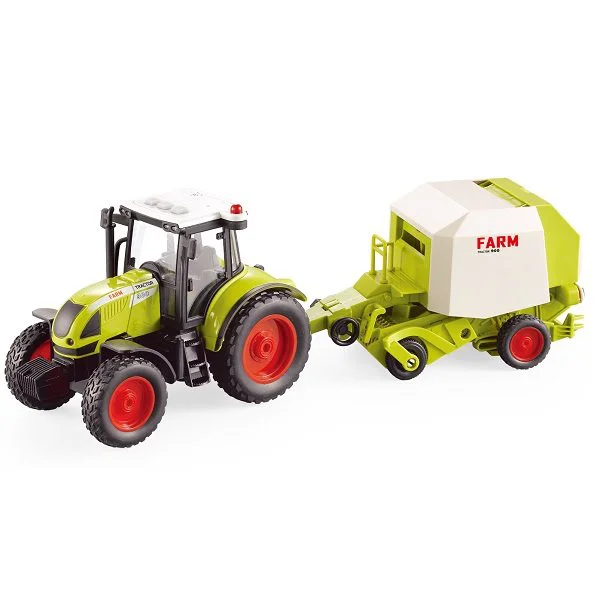 Tractor cu inertie Wenyi Trailered Farm Tractor cu sunete si lumini, 1:16 foto