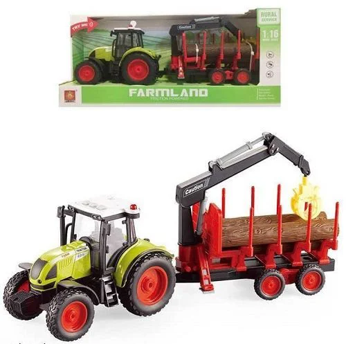Tractor cu inertie Wenyi Trailered Farm Tractor cu sunete si cu lumini, 1:16 foto
